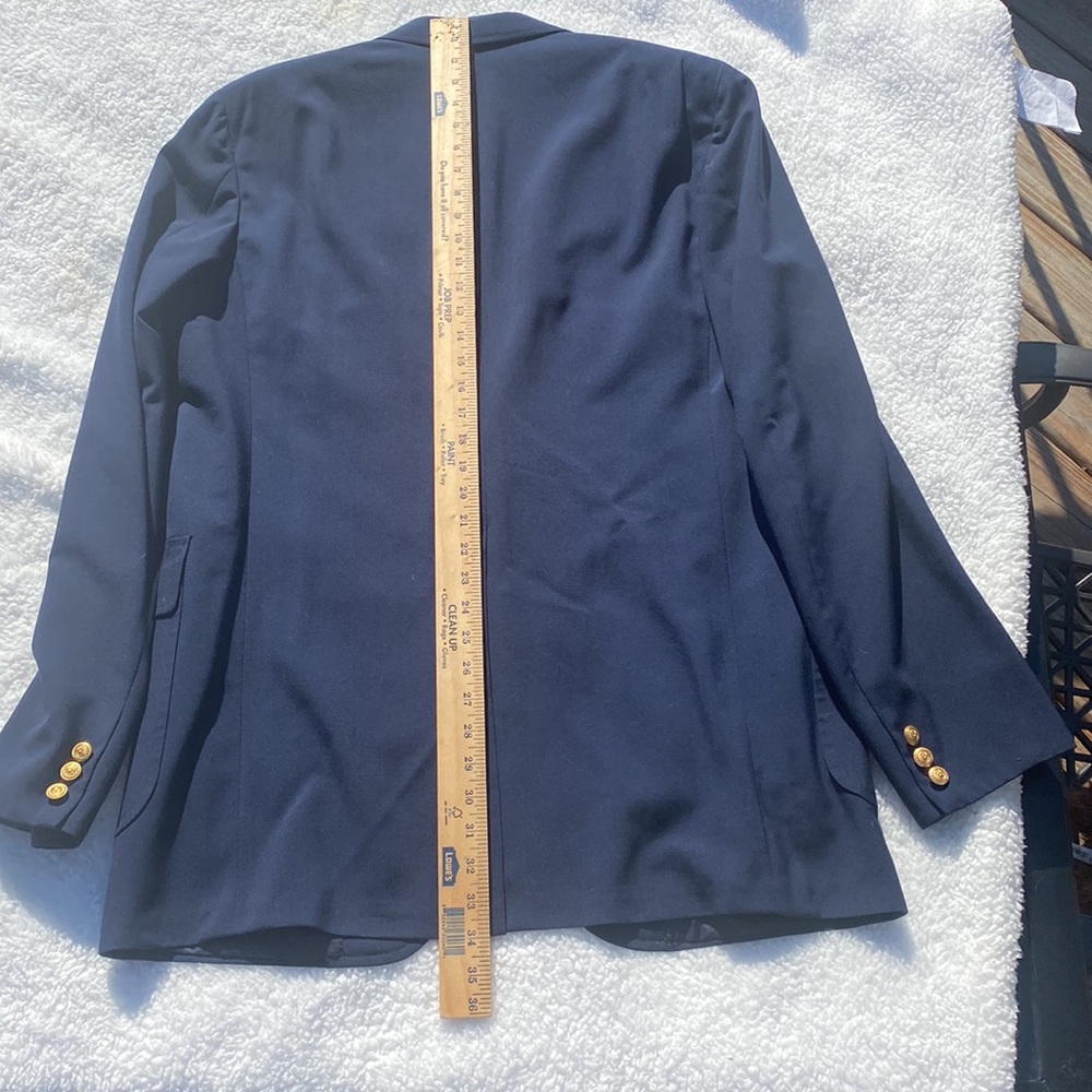 Navy Blazer antique designer Gold Buttons sport Coat 42 R - Picture 12 of 16